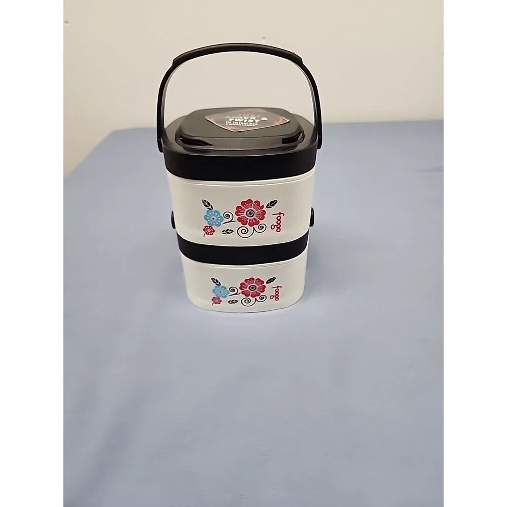 Foogo By Thermos 12 Oz. Stackable Bento Containers Set Of 2 In Poppy Patch 2012